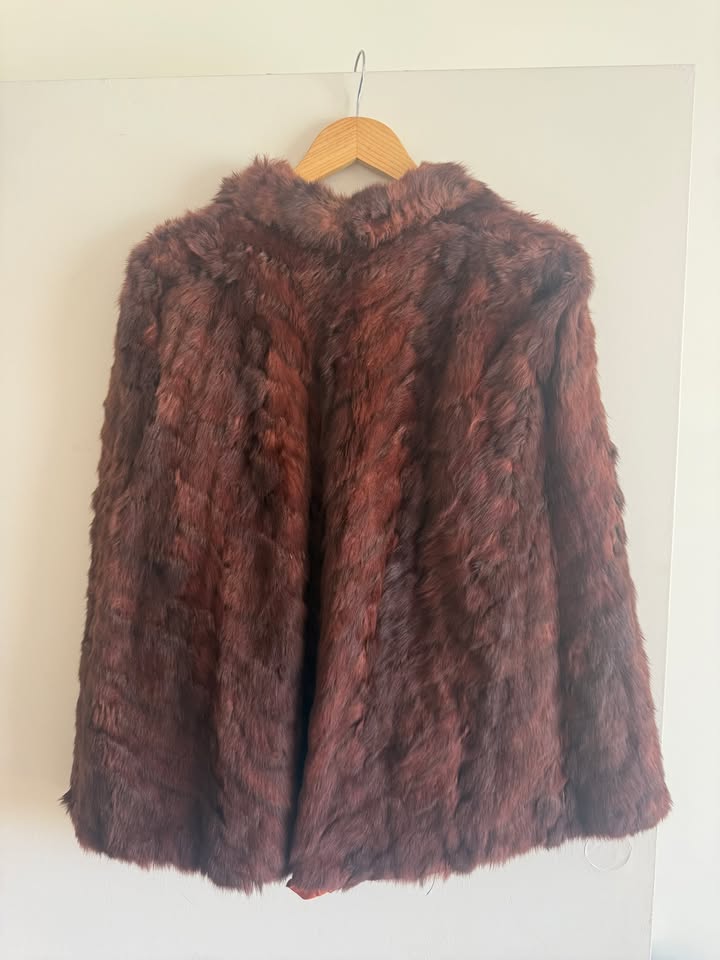 Back of the rabbit fur coat