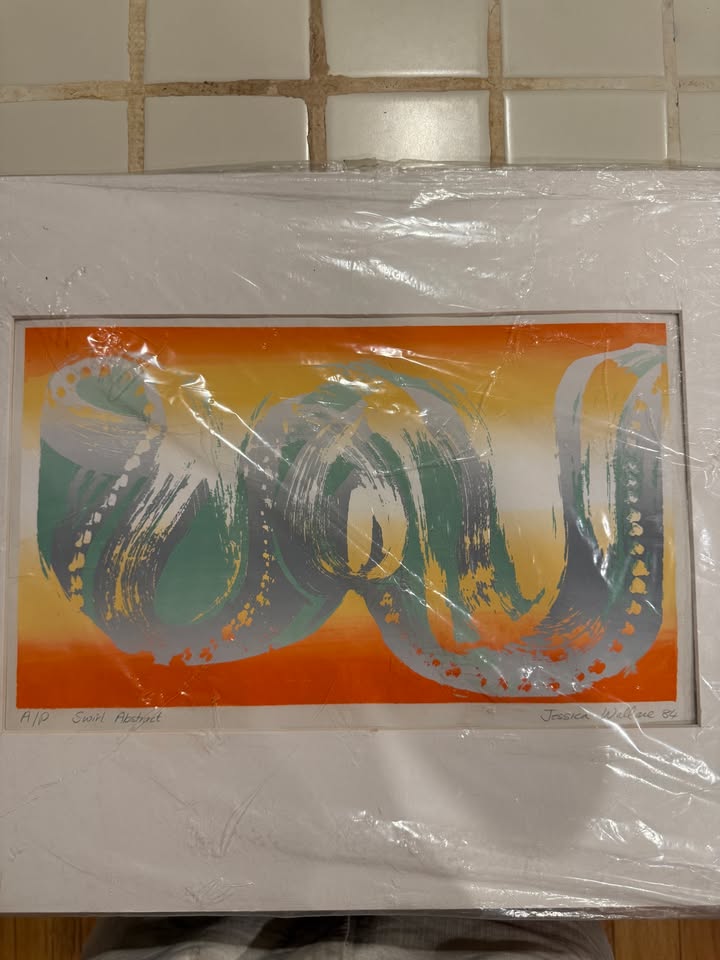 Swirl Abstract print in protective plastic